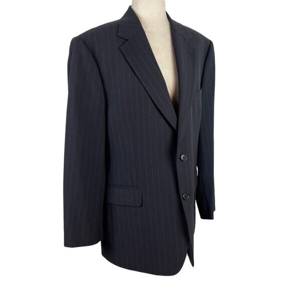 Brooks Brothers Men's Stretch Dark Blue Striped Blazer Jacket Size EU41 Short - Picture 9 of 15